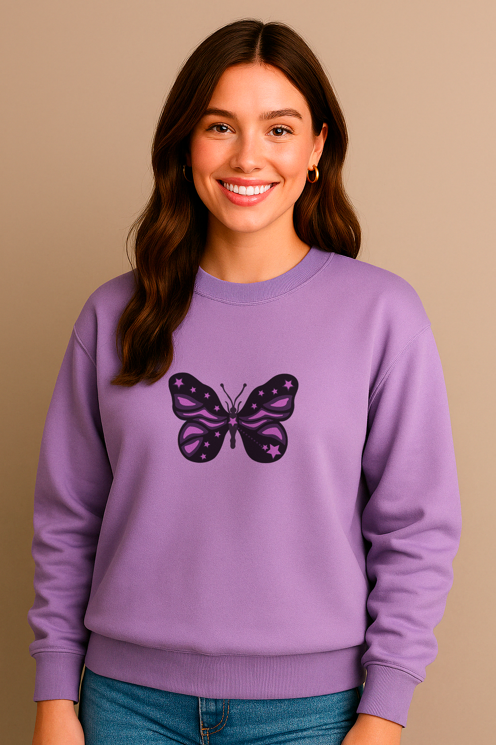 POLERA OVERSIZE MARIPOSA LILA