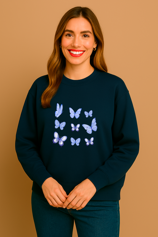 POLERA OVERSIZE MARIPOSAS CELESTES